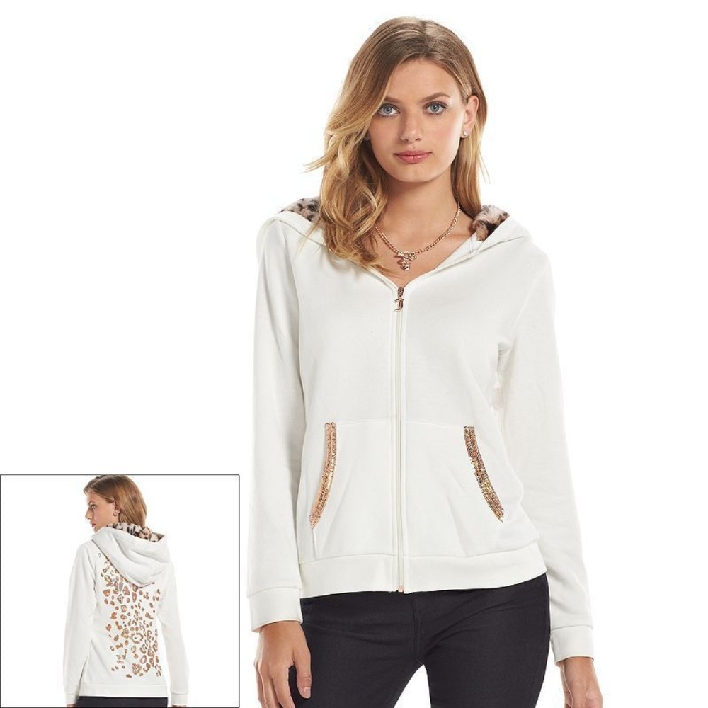 Woman's Juicy Couture Embellished Faux-Fur Hoodie